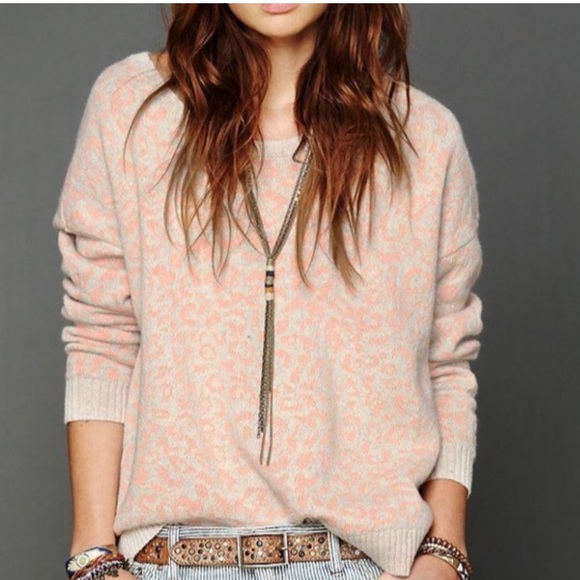 Free People Sweaters - Free People Leopard Oversized Sweater